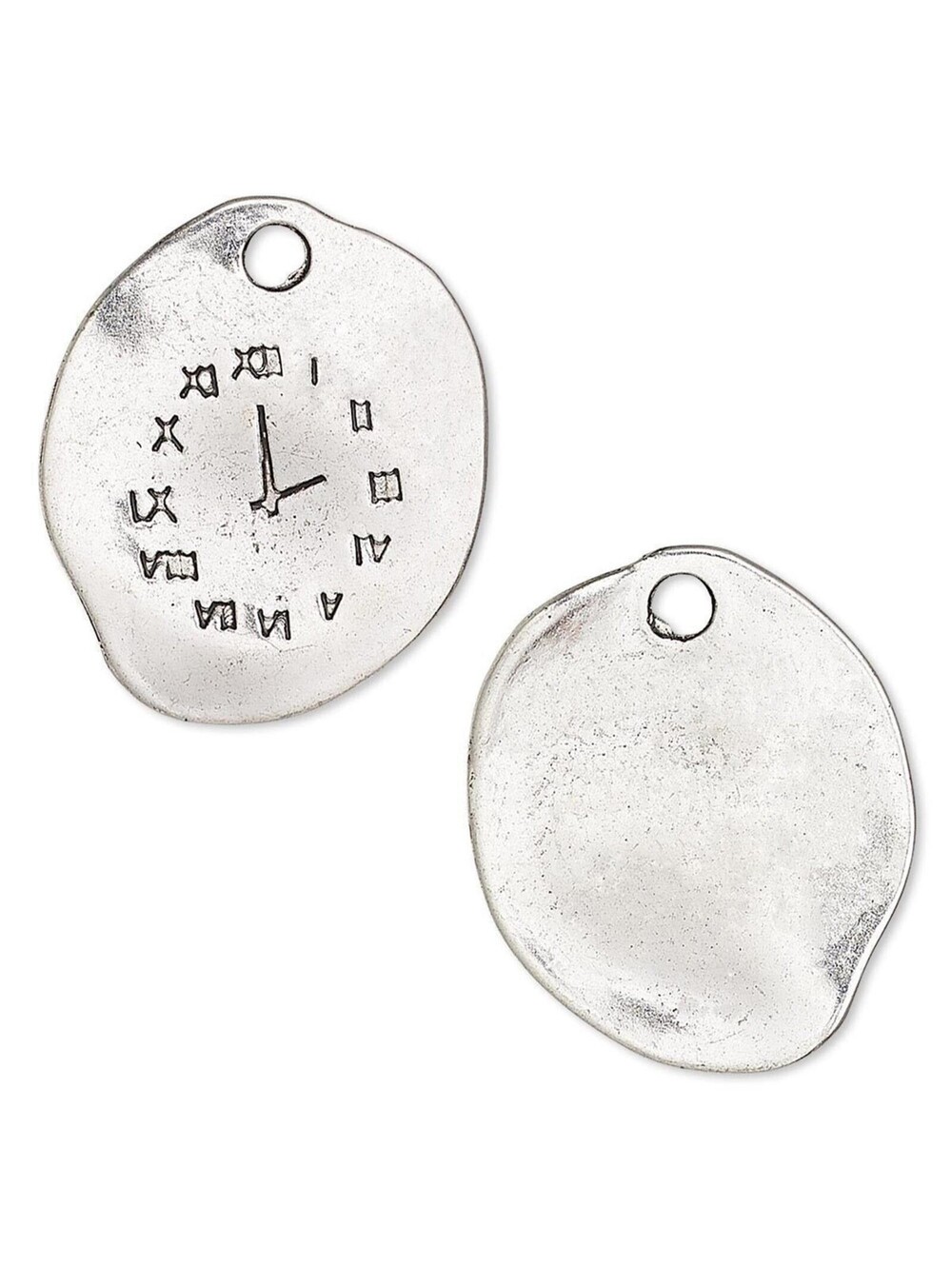 10 Antiqued Silver Pewter Salvador Dali Style 25x21mm Clock Face Charms Pendants